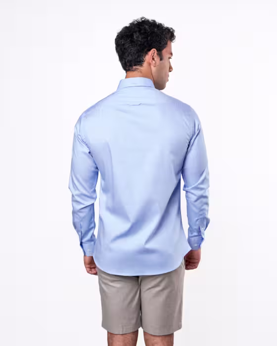 Microoxford cuello botón